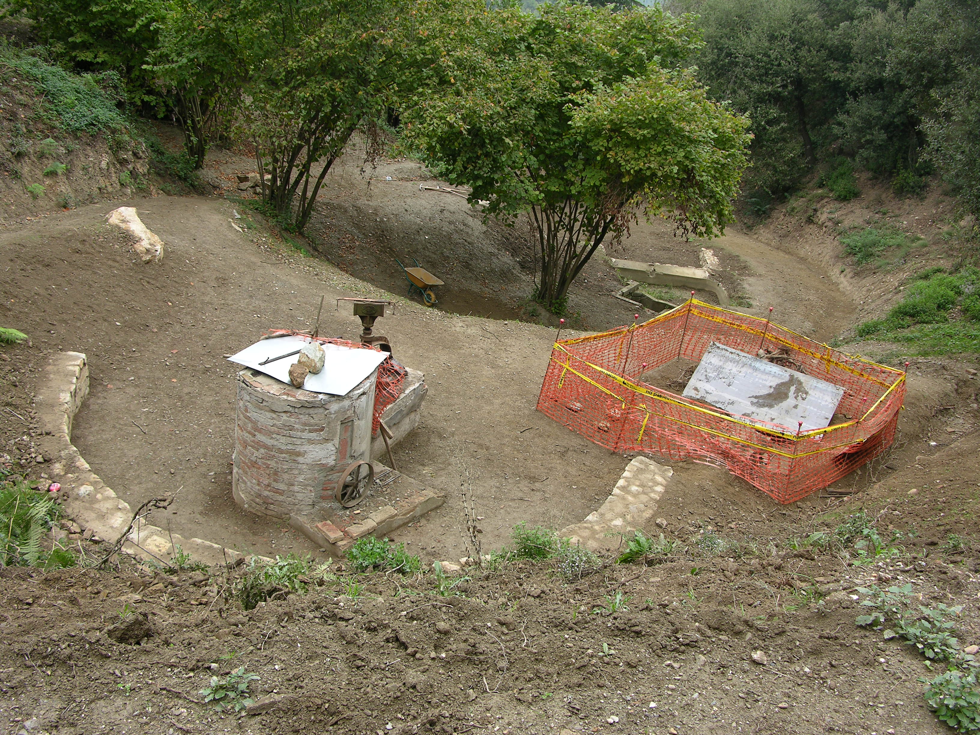 Estat de les obres de restauració de la font de Can Castellví. Novembre 2008