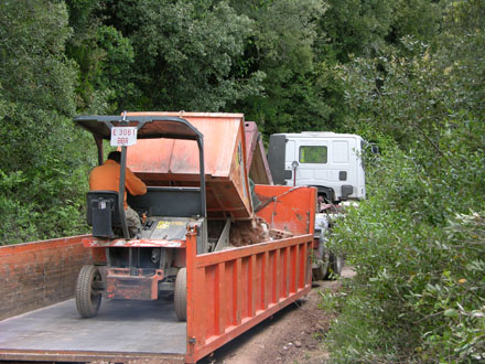 Transport del material extret. Maig 2013