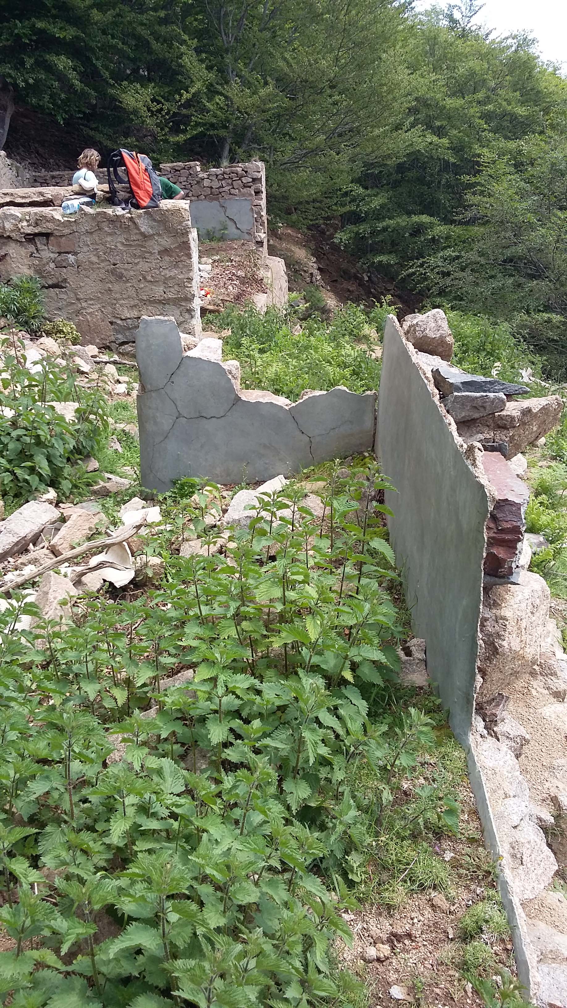 Restes d’edificacions a les mines de Sant Marçal, estat inicial. Abril 2016