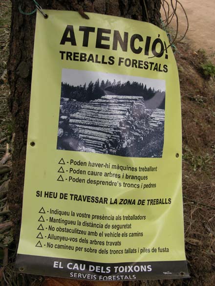 Cartell informatiu de realització de treballs forestals. Gener 2007